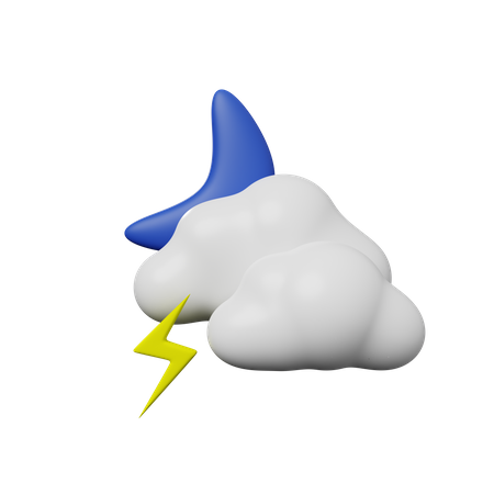 Thunderstorm Night 3D Illustration