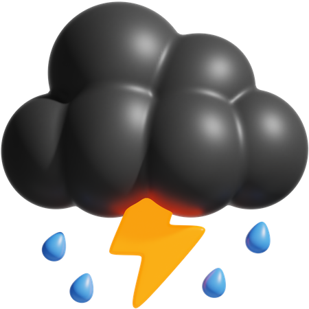 Thunderstorm night  3D Icon
