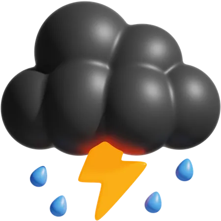 Thunderstorm night  3D Icon