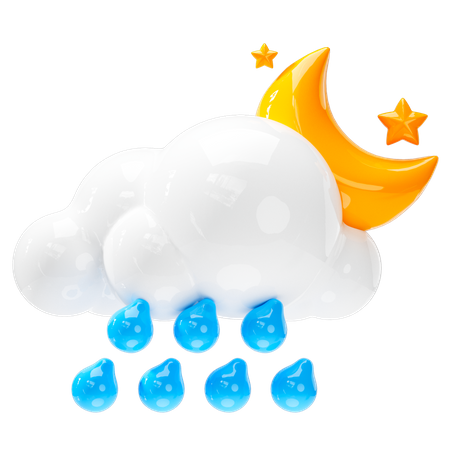 Thunderstorm Rain  3D Icon