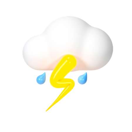 Thunderstorm Rain 3D Illustration