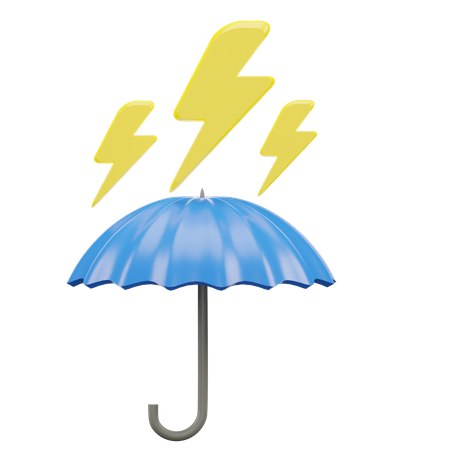 Thunderstorm Umbrella  3D Icon