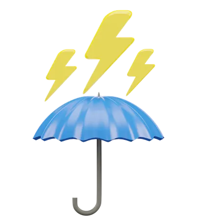 Thunderstorm Umbrella  3D Icon