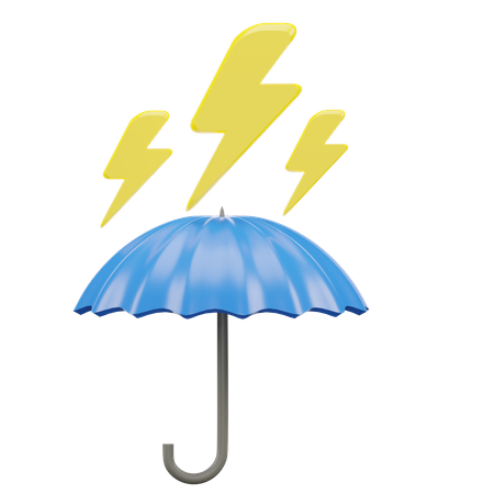 Thunderstorm Umbrella 3D Icon