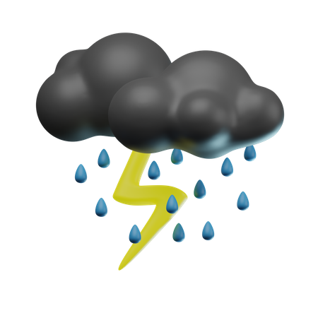 Thundery Rain  3D Icon