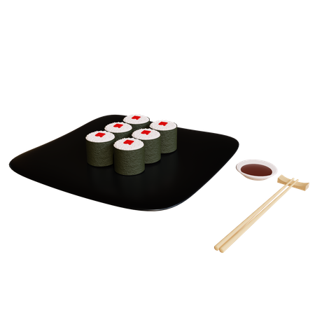 Thunfisch-Roll-Sushi  3D Icon