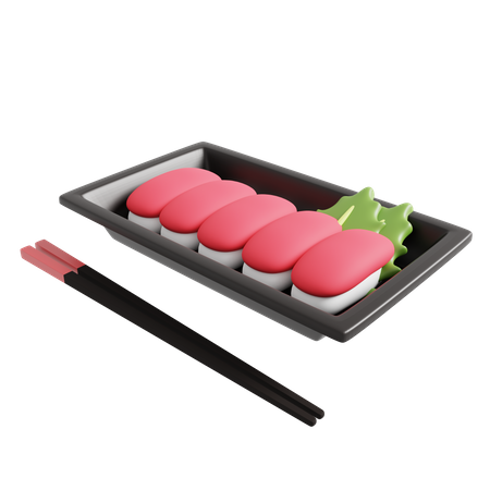 Thunfisch-Sushi-Set in Plastikbox  3D Icon