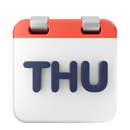 Thurday Calendar  3D Icon