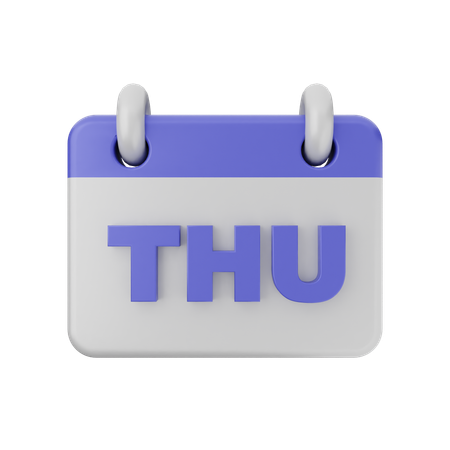 Thursday Calendar  3D Icon