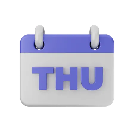 Thursday Calendar  3D Icon