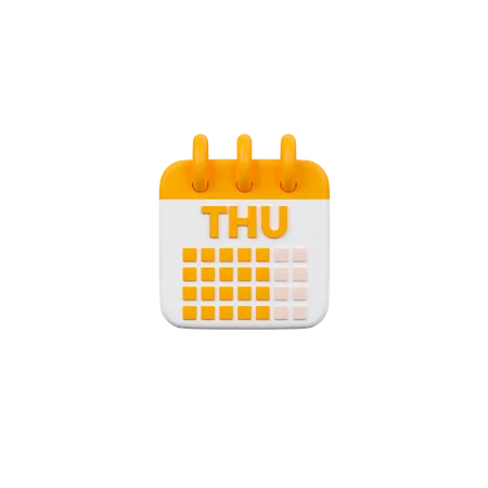 Thursday Calendar 3 D Icon 3D Icon