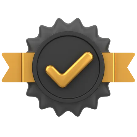 3 D Icon Of A Approve Badge 3D Icon