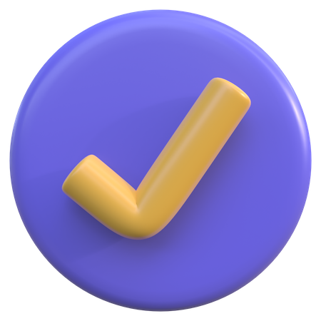 Tick Button  3D Icon