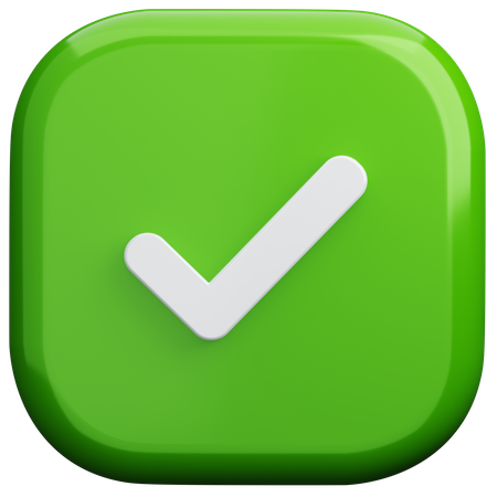 Tick Button  3D Icon