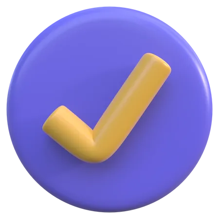 Tick Button  3D Icon