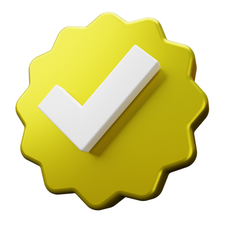 Tick verificado ouro  3D Icon