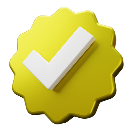 Tick verificado ouro  3D Icon