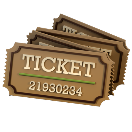 Ticket  3D Icon