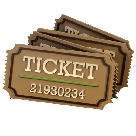 Ticket  3D Icon