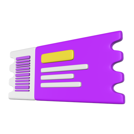 Ticket  3D Icon