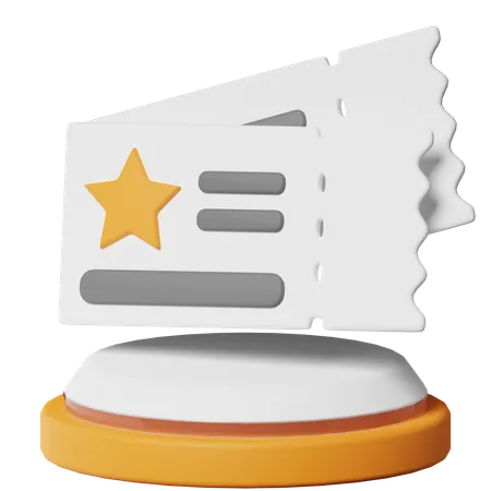 Ticket  3D Icon