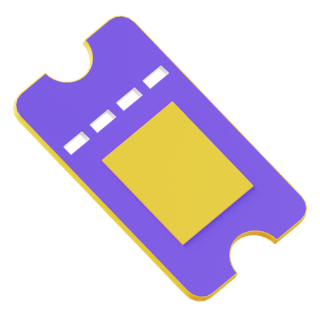 Ticket  3D Icon