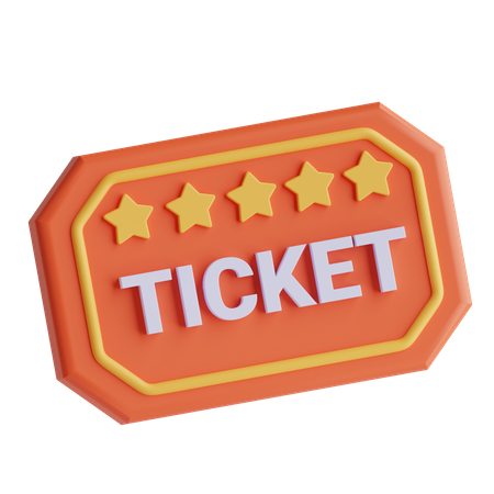Ticket  3D Icon