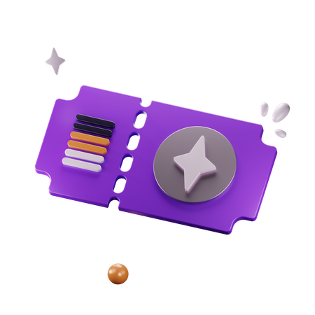 Ticket  3D Icon