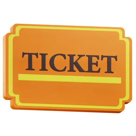3 D Render Ticket Illustration With Transparent Background 3D Icon