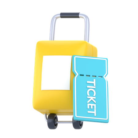 Ticket and Suitcase  3D Icon