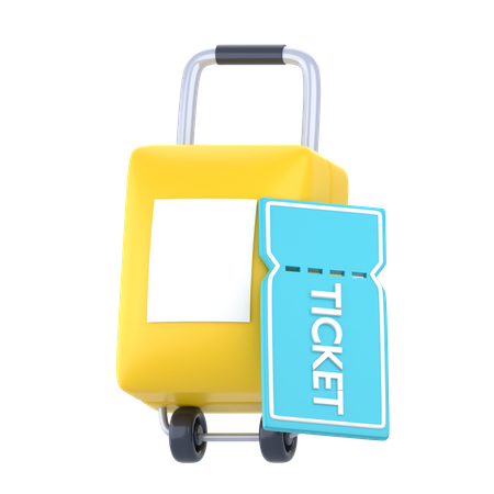 Ticket and Suitcase  3D Icon