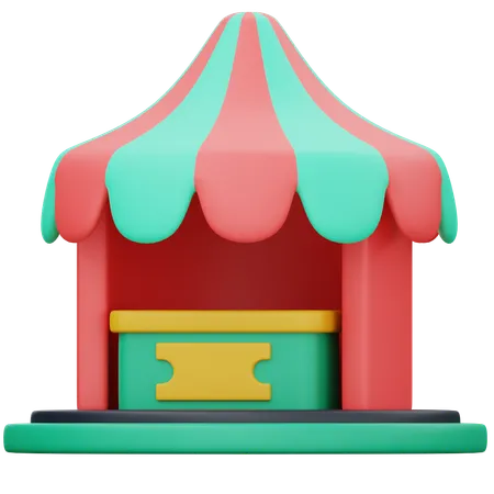 チケット売り場  3D Icon