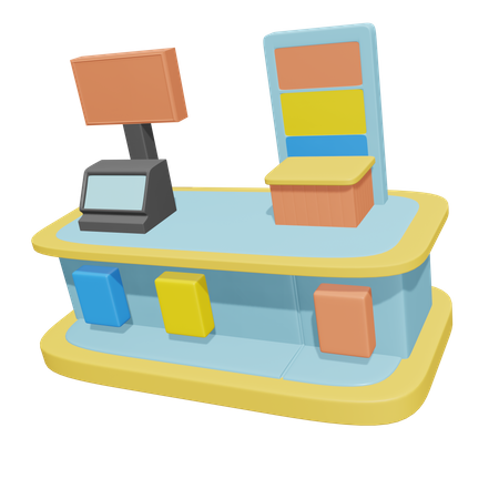 Ticket Counter  3D Icon