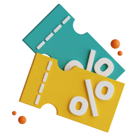 Ticket Discount  3D Icon