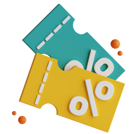 Ticket Discount 3D Icon