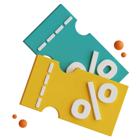 Ticket Discount 3D Icon