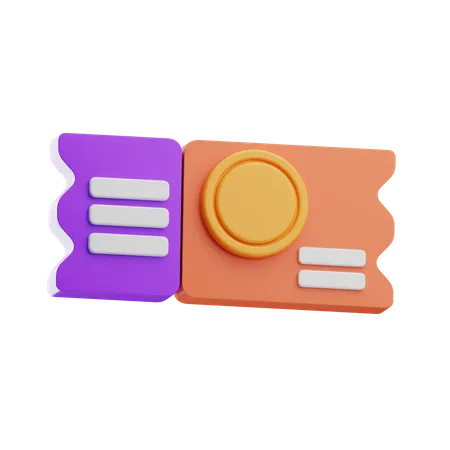 Ticket Lottery  3D Icon