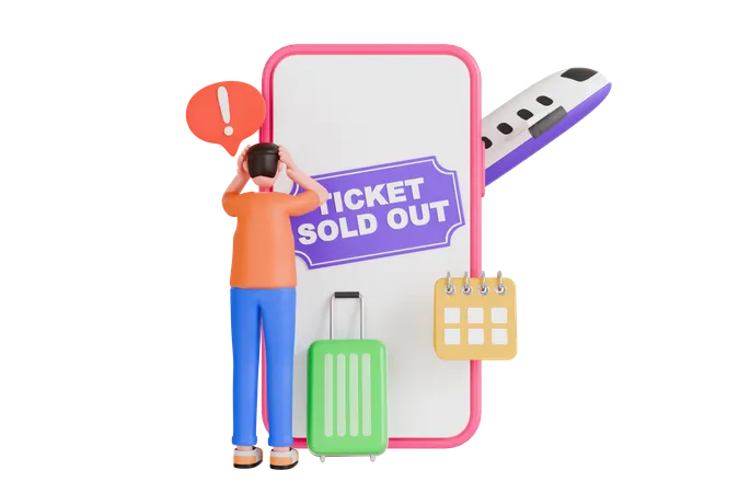 Travel Ticket Sold Out 3 D Illustration Ticket Unavailable Due To Sold Out 3 D Illustration 3D Illustration