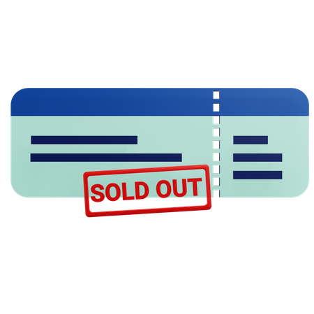 Ticket Sold Out  3D Icon