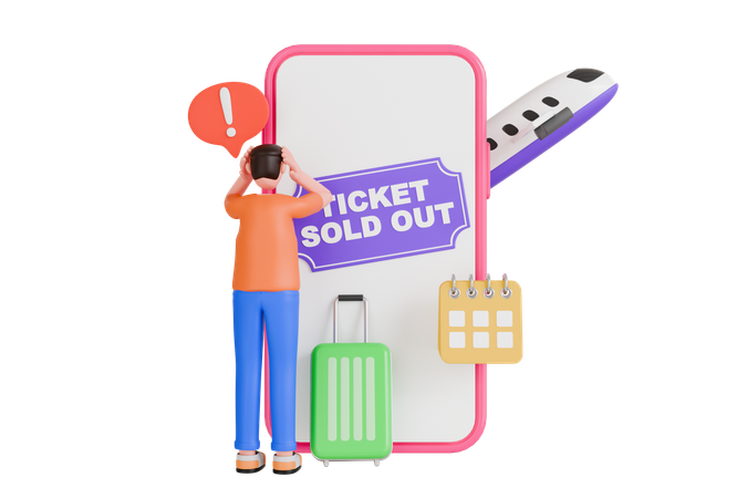 Ticket Sold Out  3D Icon