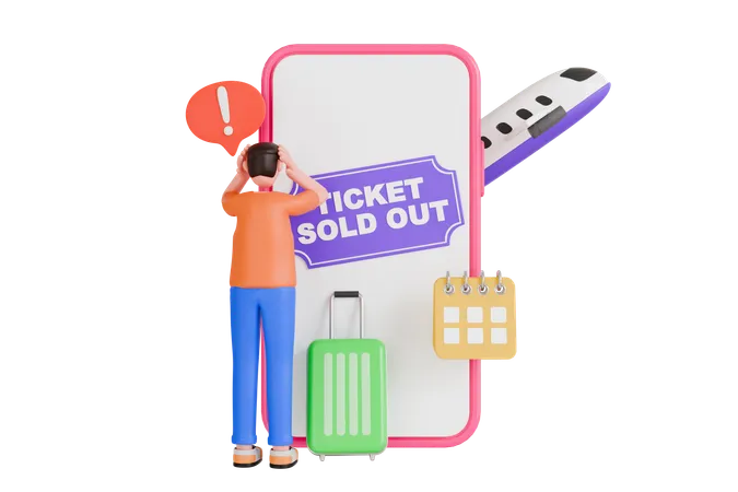 Ticket Sold Out  3D Illustration