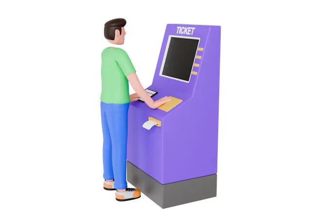 Ticket Vending Machine  3D Illustration