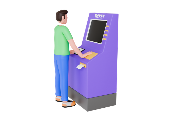 Ticket Vending Machine  3D Illustration