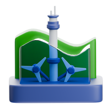 Tidal Energy  3D Icon