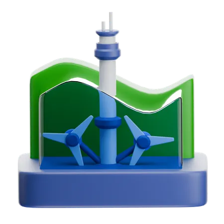 Tidal Energy  3D Icon