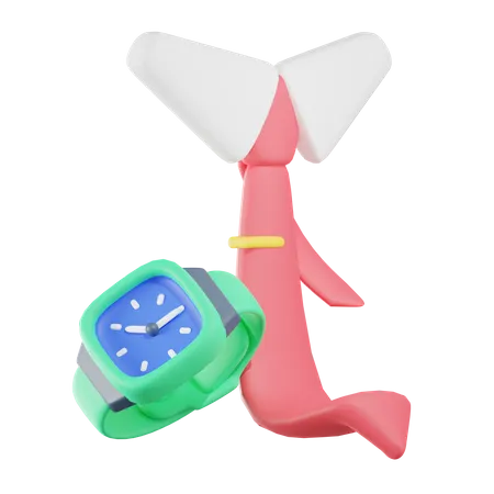 Tie Watch  3D Icon