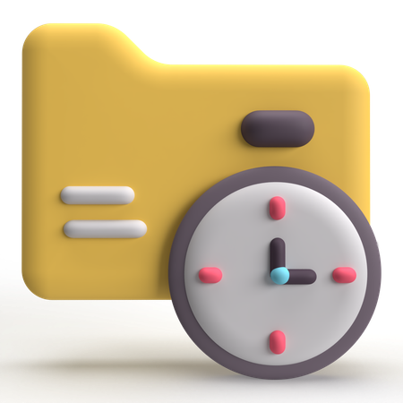 Tiempo de carpeta  3D Icon