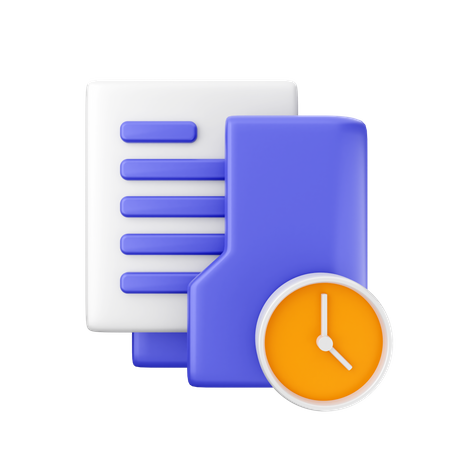 Tiempo de carpeta  3D Icon