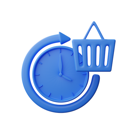 Tiempo de compras  3D Icon