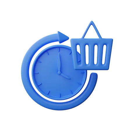 Tiempo de compras  3D Icon